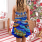 Boat Santa Merry Christmas Snow V-Neck Sleeveless Cami Dress For Festivals Travel And Relaxed Casual Summer Wear