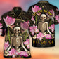 Skull Yoga Lotus Spiritual Energy Hawaiian Shirt For Resort Trips, Coastal Parties, And Warm Weather Style