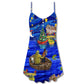 Christmas Fishing Lover Happy Holiday V-Neck Sleeveless Cami Dress For Vacations And Casual Warm Weather Wear