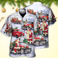 Christmas Santa Truck Hawaiian Shirt Summer Design Detail For Beach Days