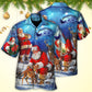 Christmas Santa Night Sky Hawaiian Shirt Design Detail For Sunny Adventures And Casual Wear