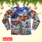 Santa Holiday Reindeer And Gifts Long Sleeve Pajamas Set For Christmas Mornings And Relaxed Lounging