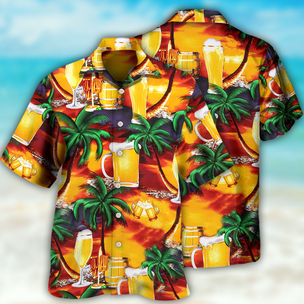 Tropical Beer Paradise Hawaiian Shirt All Over Print Detail For Outdoor Gatherings