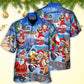 Christmas Santa Hawaiian Shirt Creative Print View For Summer Travel