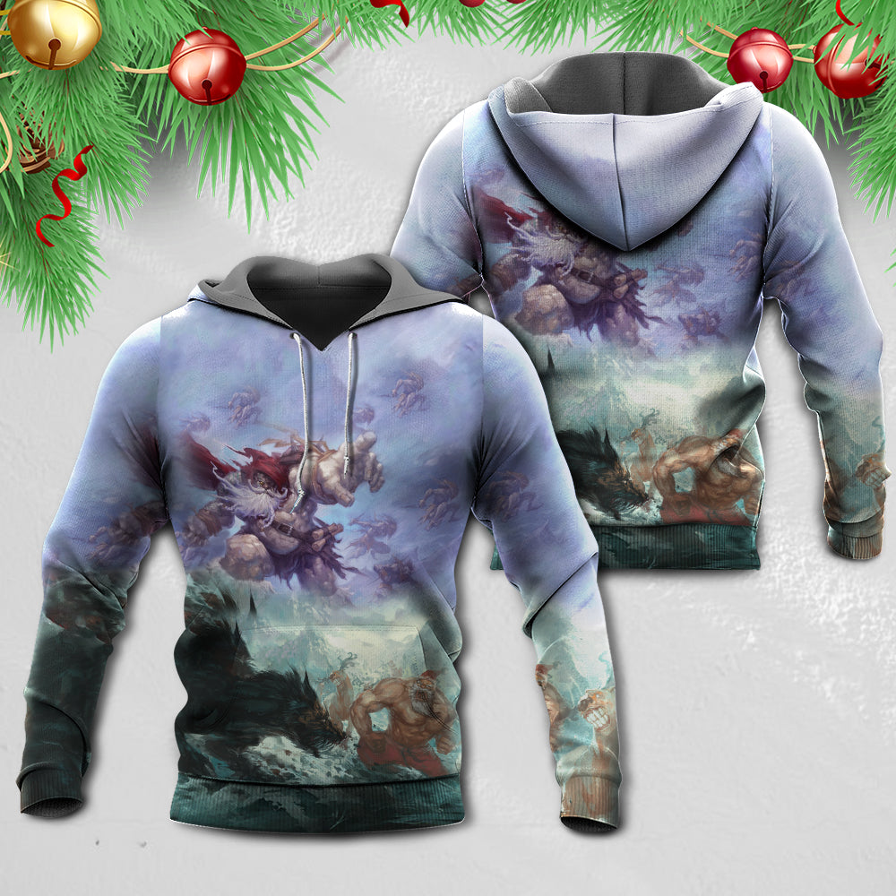 Fantasy Santa Battle Hoodie For Seasonal Parties Casual Wear And Thoughtful Holiday Gifts
