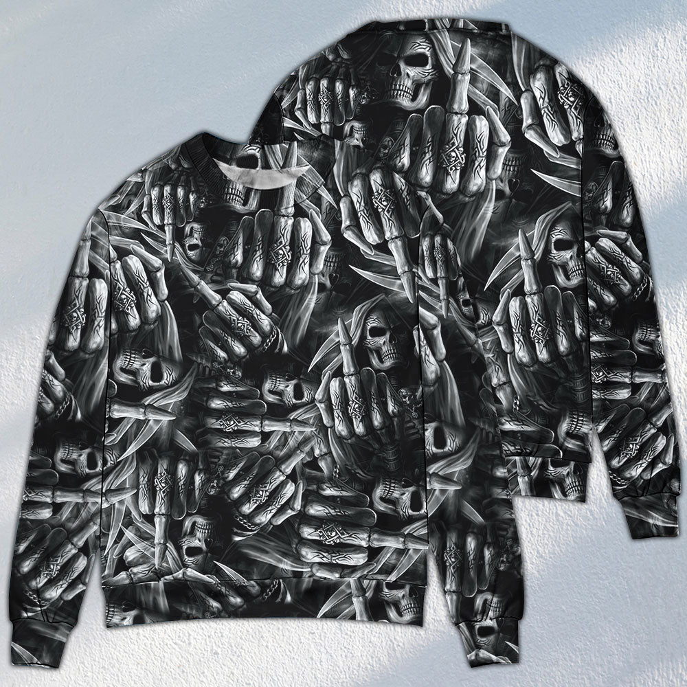 Skull Philosophy Dark Sweater For Art Lovers Holidays Parties And Comfortable Wear
