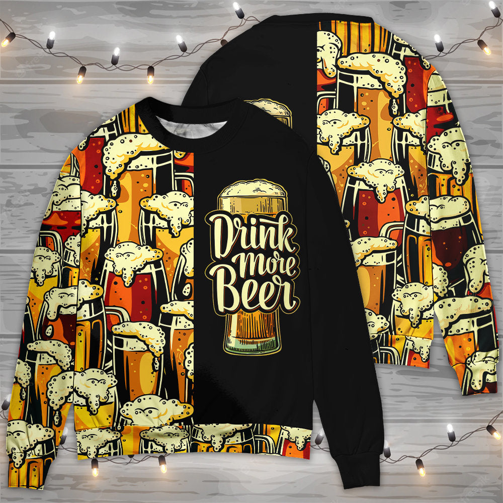 Beer Theme Fun Drinking Sweater For Distinctive Style Travel Adventures And Creative Gifts