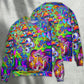 Colorful Hippie Mushroom Trippy Sweater For Free Spirited Outfits Holidays And Everyday Comfort