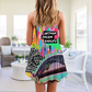 Colorful Pride Festival V-Neck Sleeveless Cami Dress For Vacations Parties And Expressive Warm Weather Styling