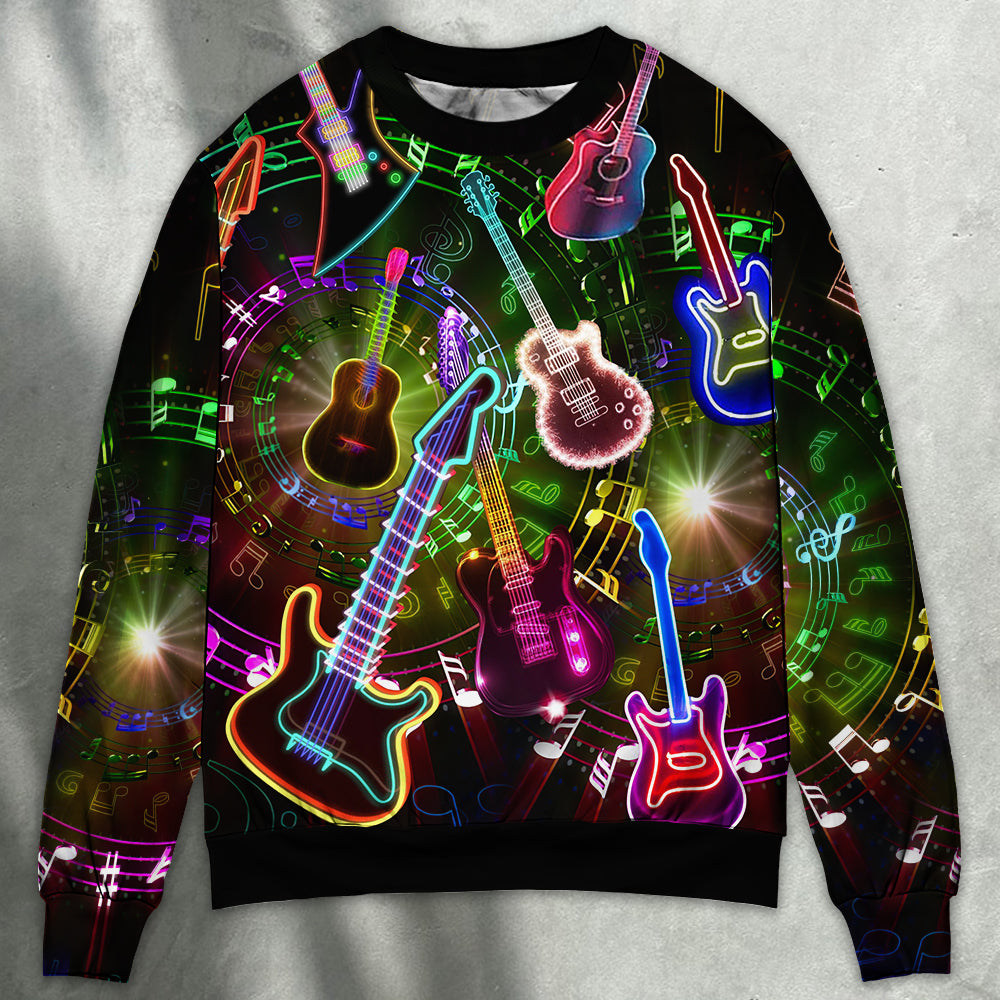 Guitar Music Enthusiast Sweater For Casual Wear Festivals Travel And Thoughtful Gifting