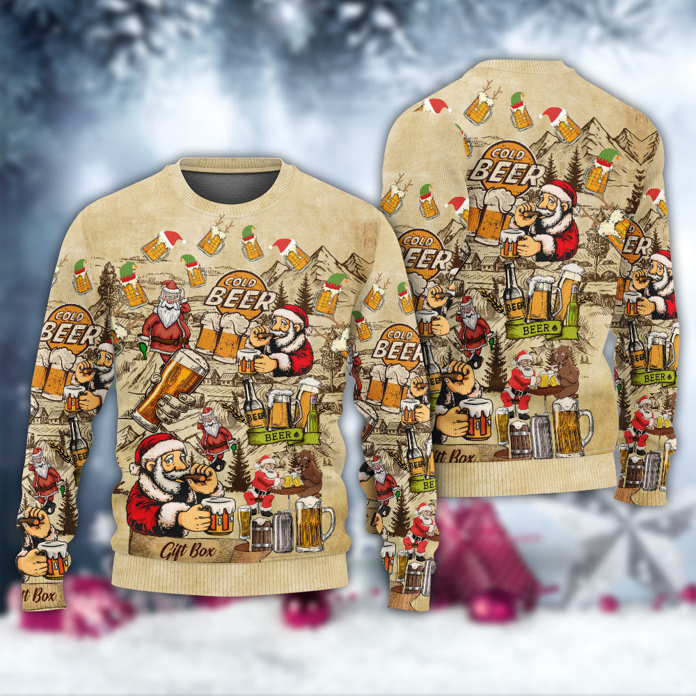 Christmas Merry Xmas Beer Theme Sweater For Winter Celebrations Family Events And Relaxed Seasonal Styling