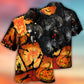 Wolf Halloween Pumpkin Scary Hawaiian Shirt Design Detail For Beach Days And Holiday Travel