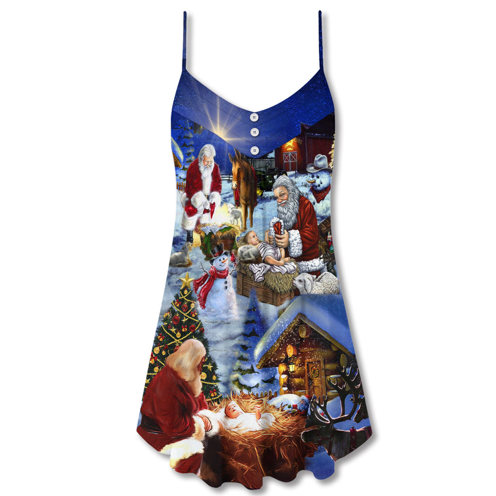 Jesus Best Gift Ever V-Neck Sleeveless Cami Dress For Christmas Parties Travel And Bright Seasonal Fashion