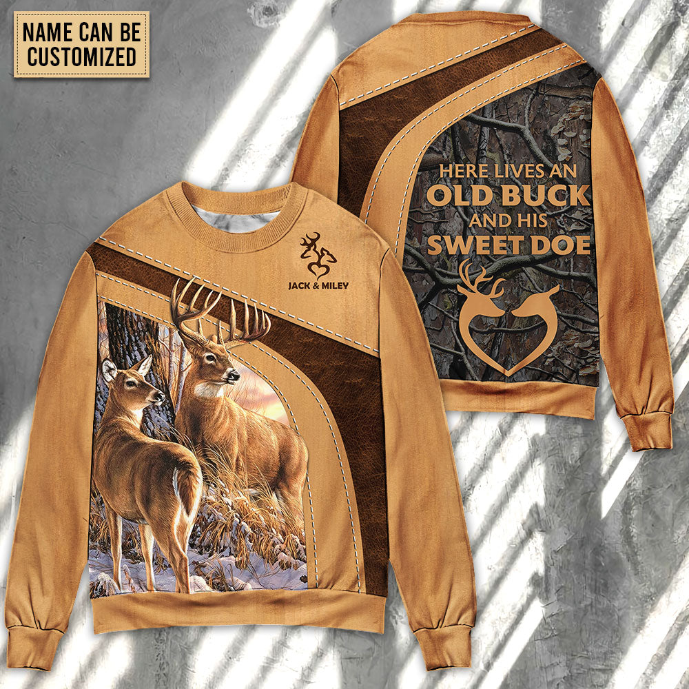 Old Buck And Sweet Doe Wildlife Sweater For Animal Inspired Style Events And Comfortable Daily Wear