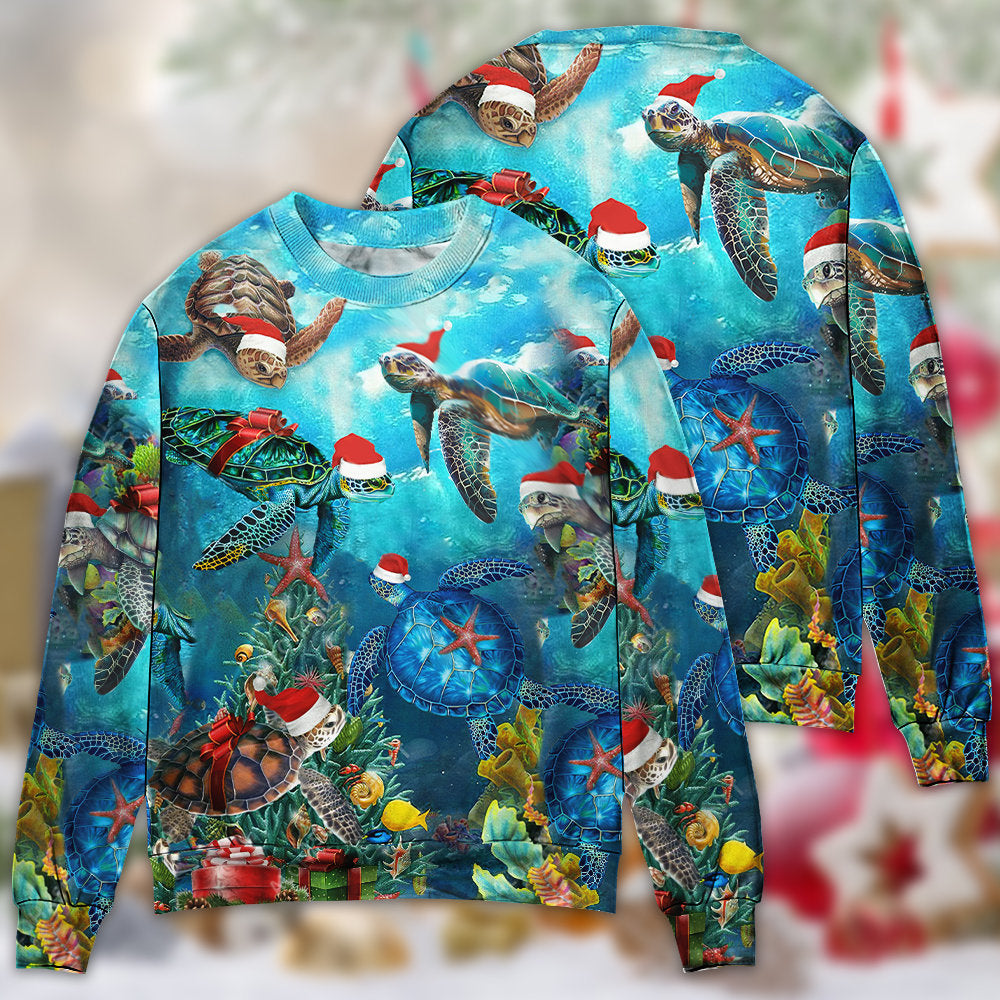 Turtle Christmas Ocean Sweater For Festive Parties Family Photos And Comfortable Seasonal Wear