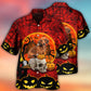 Red Halloween Dachshund Pumpkin Scary Hawaiian Shirt Pattern Detail For Summer Holidays And Outdoor Fun