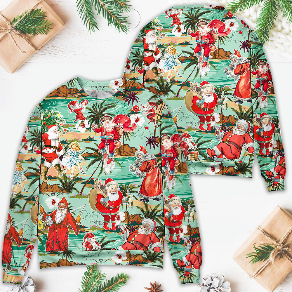 Christmas Santa Vacation Beach Joyful Sweater For Festive Events Weekend Outings And Comfortable Winter Style