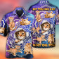 Funny Cat Tabby Yoga Galaxy Pose Hawaiian Shirt For Summer Vacation And Beach Travel