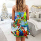 Parrot Couple Merry Christmas – Women's Summer Sleeveless V-Neck Camisole Dress