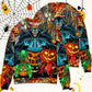 Halloween Skull Pumpkin Dark Sweater For Alternative Fashion Events And Thoughtful Seasonal Gifts