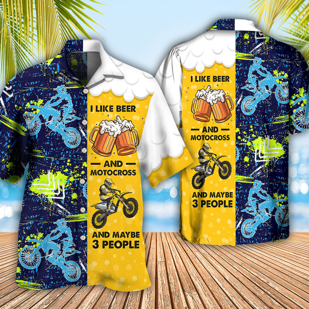 Beer Motocross Hawaiian Shirt For Vacation Days And Relaxed Coastal Outings