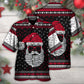 Retro Christmas Norse Warrior Hawaiian Shirt Design Detail For Beach Days And Holiday Travel