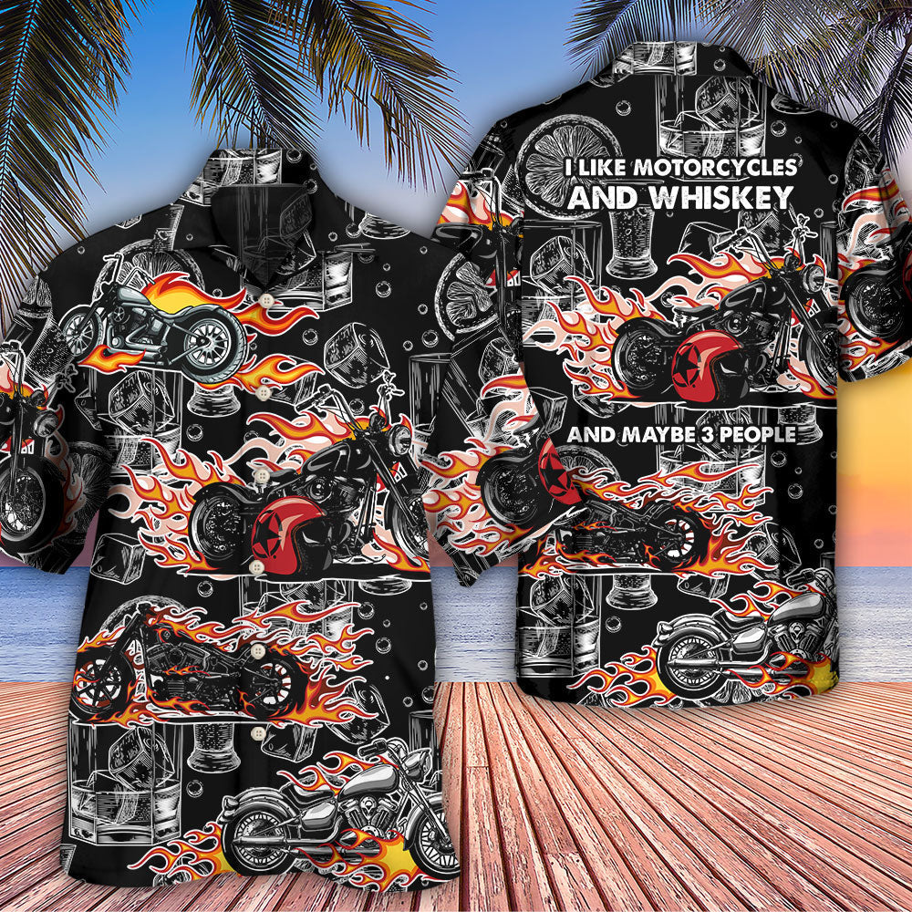 Motorcycle Motorcycles Whiskey Hawaiian Shirt For Resort Getaways And Comfortable Summer Activities