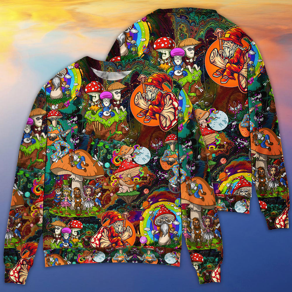 Hippie Mushroom Trippy Colorful Sweater For Colorful Outfits Weekend Events And Thoughtful Gift Giving