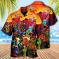 Neon Horse Cowboy Riding Desert Hawaiian Shirt Artwork View For Coastal Escapes And Resort Style
