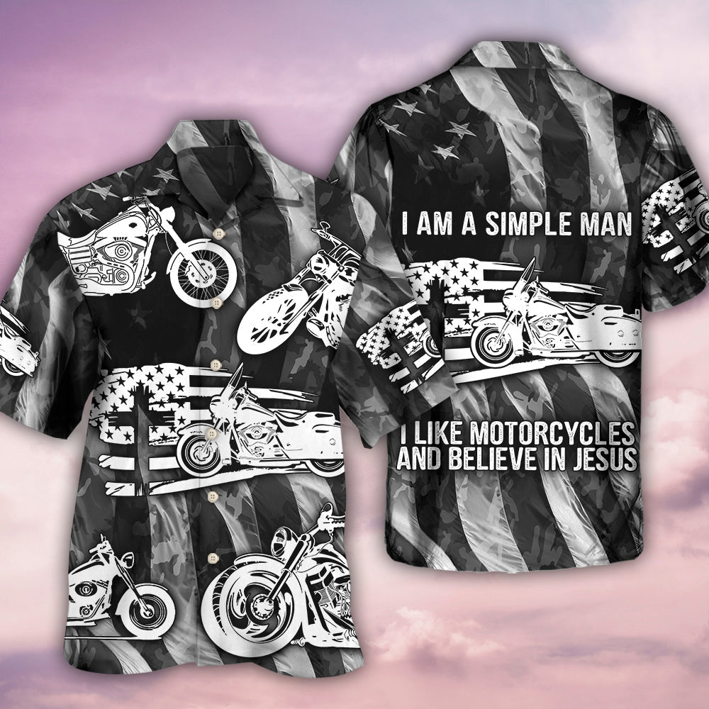 Motorcycle Simple Man Hawaiian Shirt For Resort Getaways And Comfortable Summer Activities