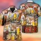 Deer Beer Hunting Autumn Mountain Hawaiian Shirt Design Detail For Sunny Adventures And Casual Wear