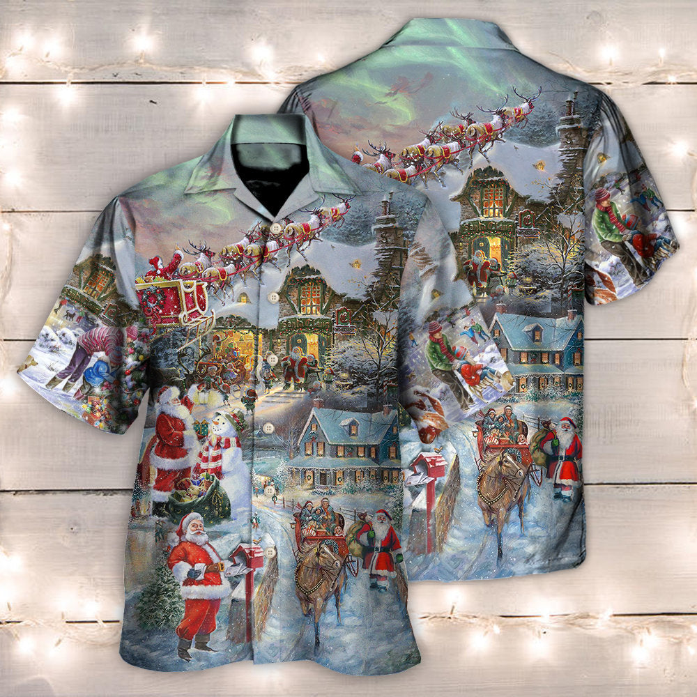 Christmas Year Santa Hawaiian Shirt Design View For Casual Outings