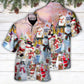 Snowman Christmas Santa Snow Village Hawaiian Shirt For Beach Parties And Weekend Getaways