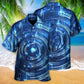 Neon Music Circle Notes Hawaiian Shirt Artwork View For Weekend Travel And Beach Style