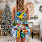 Parrot Beach Christmas Vibes V-Neck Sleeveless Cami Dress For Festivals Travel And Relaxed Casual Summer Wear