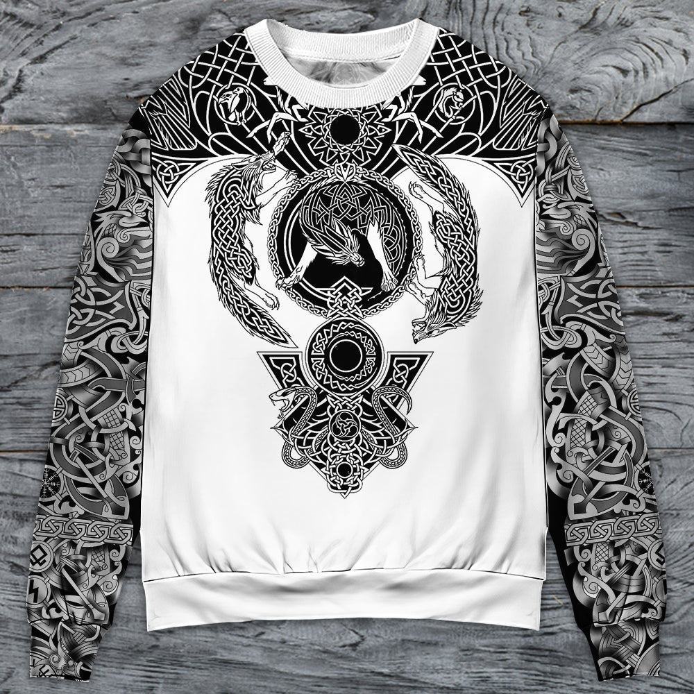 Viking Warrior Blood Black And White Sweater For Historical Fantasy Fans Holidays And Relaxed Daily Style