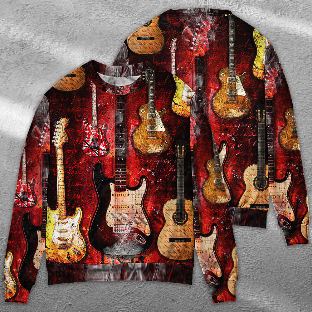 Halloween Abstract Guitar Sweater For Halloween Events Weekend Outings And Creative Gift Giving