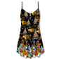Christmas Yes I Speak Guitar V-Neck Sleeveless Cami Dress For Festive Events And Casual Summer Styling