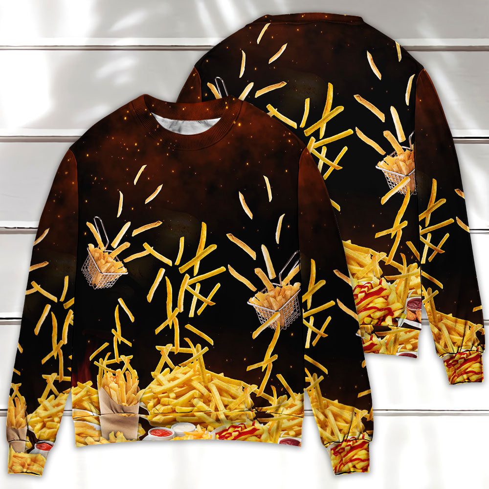 French Fries Fast Food Delicious Sweater For Relaxed Daily Outfits Travel And Seasonal Events