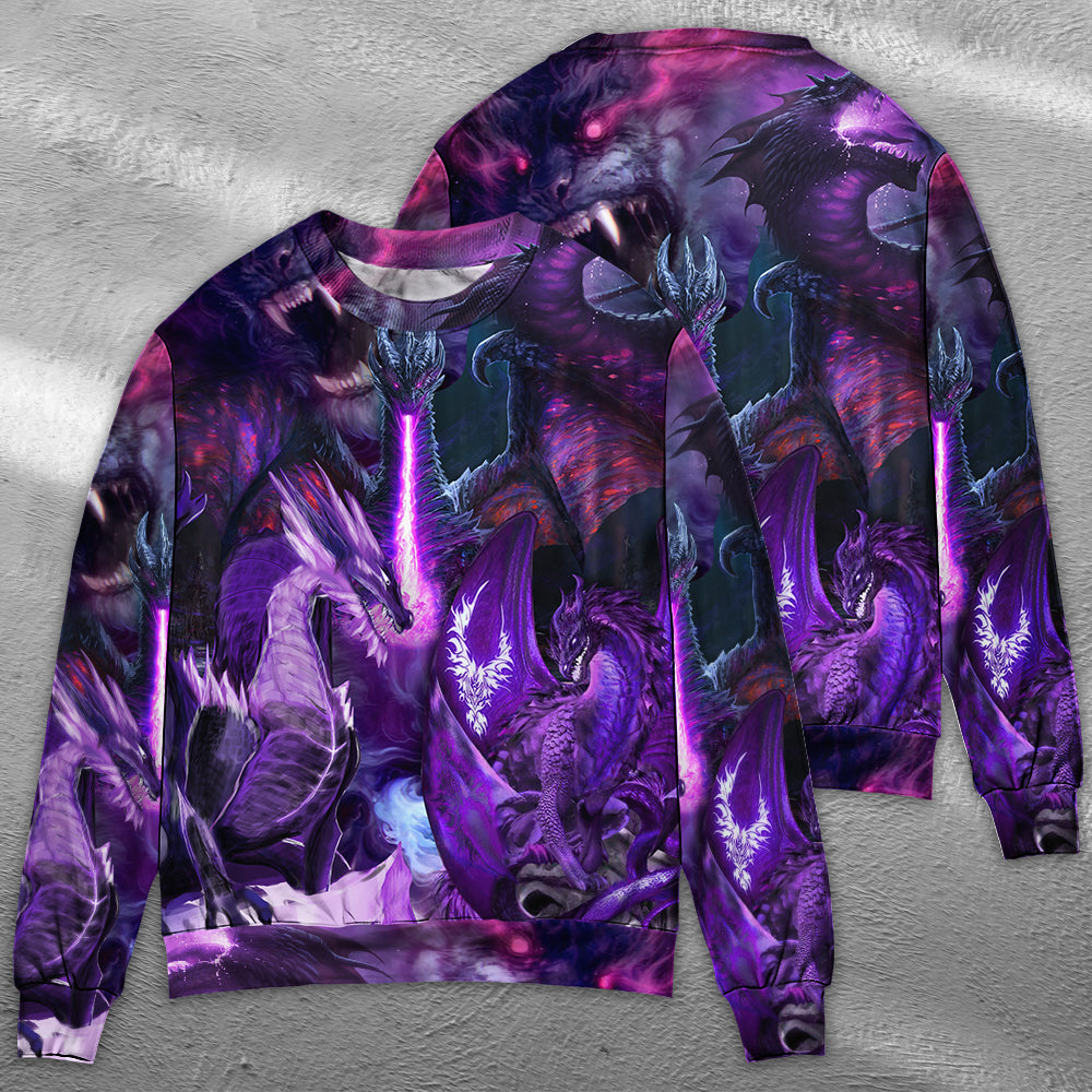Dark Purple Dragon Lightning Sweater For Casual Styling Weekend Outings And Creative Gift Giving