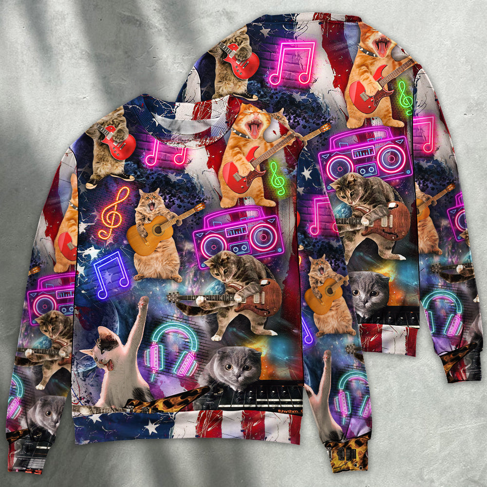 Cat Rocker Independence Day Sweater For Rehearsals Weekend Outings And Expressive Casual Styling