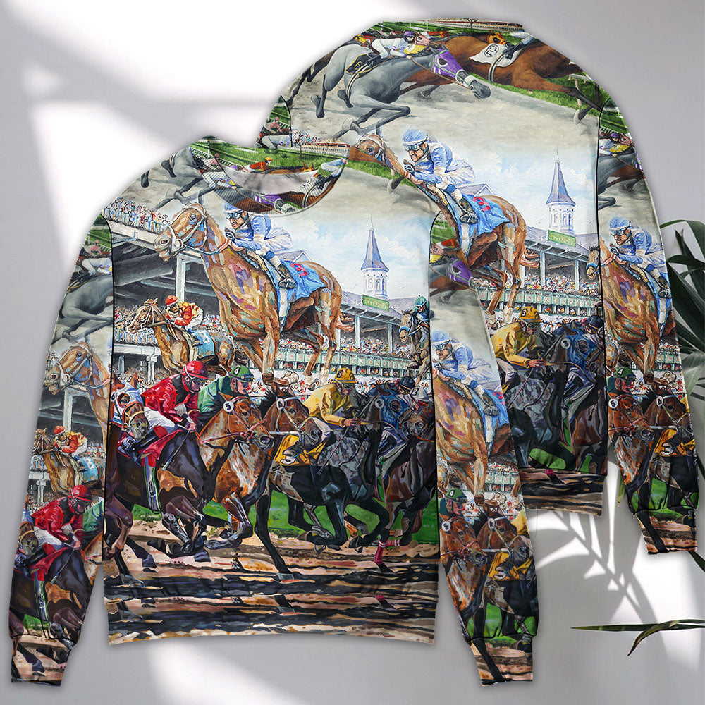 Horse Racing Be Strong Brave Sweater For Animal Inspired Style Events And Comfortable Daily Wear