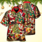 Christmas Santa Hawaiian Shirt Detailed Pattern View For Summer Travel