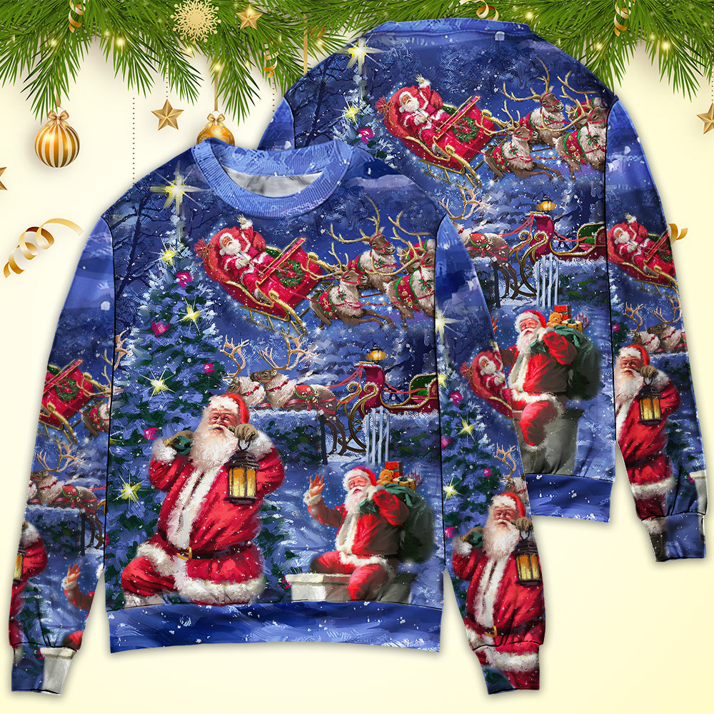 Christmas Santa Chilling Happy Xmas Light Sweater For Festive Parties Family Photos And Comfortable Seasonal Wear