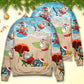Christmas Santa Beach Holiday Sweater For Festive Parties Family Photos And Comfortable Seasonal Wear
