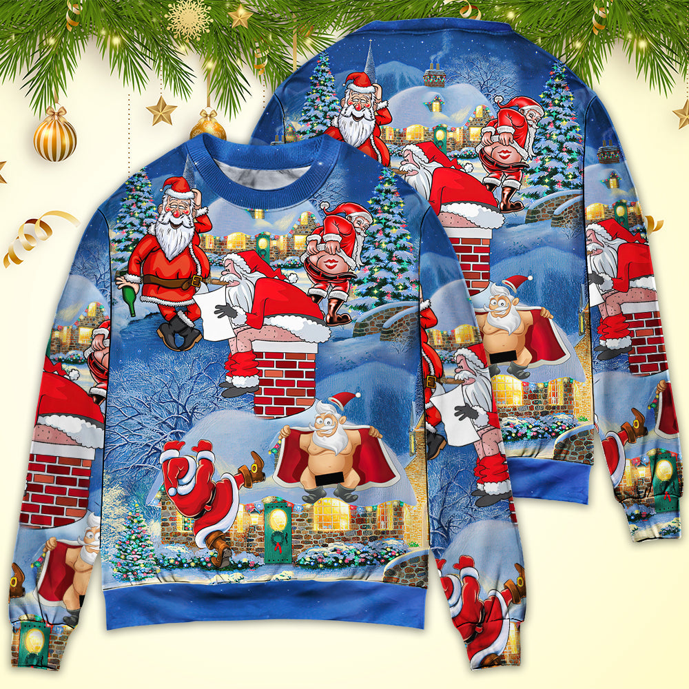 Christmas Rebellious Santa Fun Sweater For Seasonal Parties Cozy Gatherings And Thoughtful Holiday Gifts