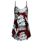Vintage Sailing Ship Anchor Sea V-Neck Sleeveless Cami Dress For Festivals Travel And Relaxed Casual Summer Wear