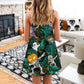 Halloween Dabbing Skeleton Zombie Style V-Neck Sleeveless Cami Dress For Vacations And Casual Warm Weather Wear
