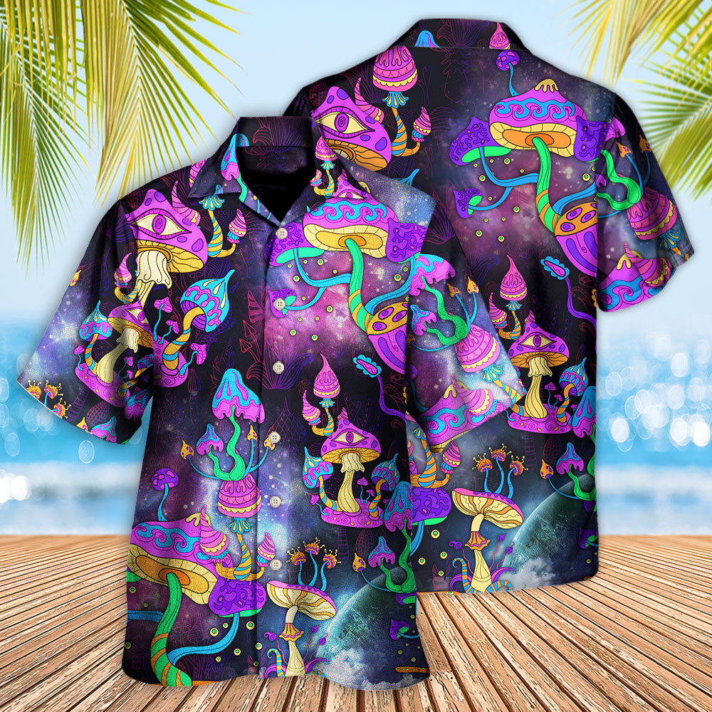 Bohemian Mushroom Hawaiian Shirt Design View For Resort Travel And Thoughtful Gifting