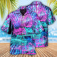 Neon Audio Engineer Soundwave Hawaiian Shirt Fabric Pattern Detail For Weekend Trips